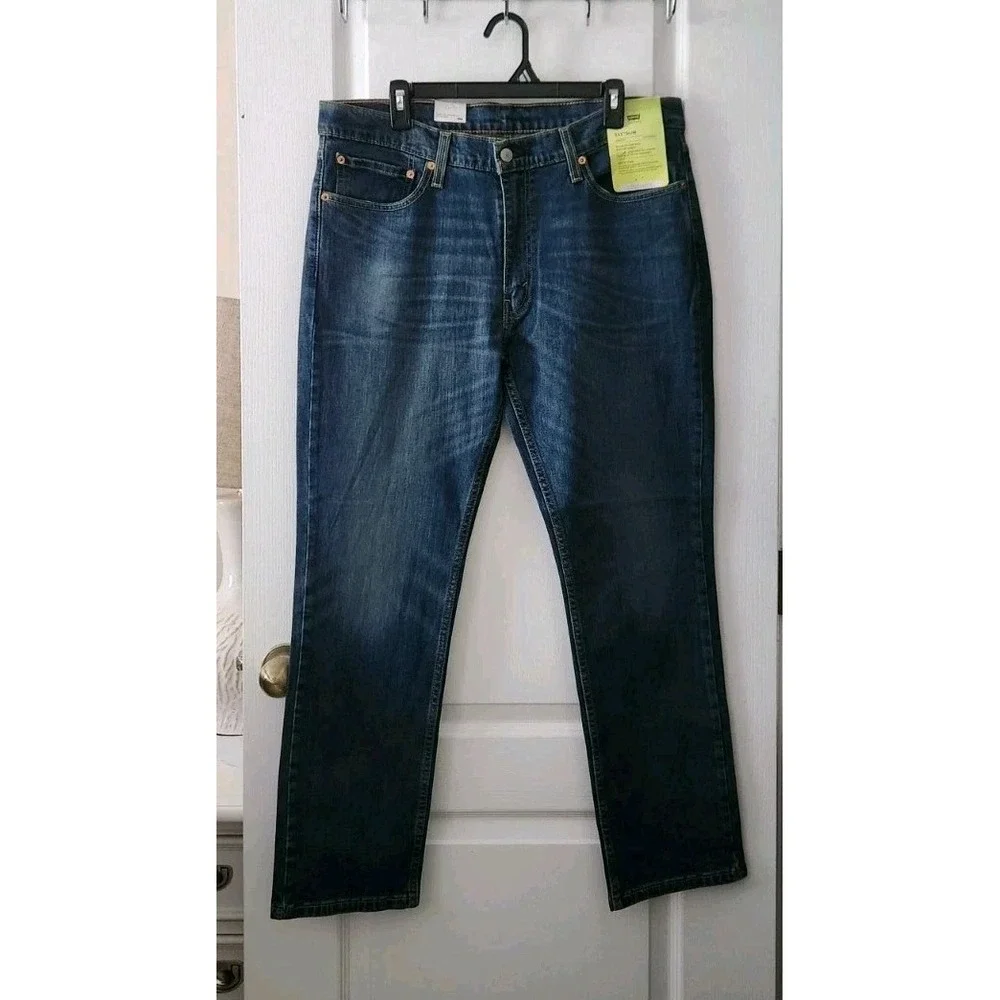 Levi's 511 Mens Slim Stretch Irregular Sits Below Waist  Blue Jeans Pants 38 x30
